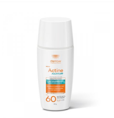 Protetor Solar Facial Darrow Actine Aquafluid FPS60 1.5 Claro Médio 40g - 1