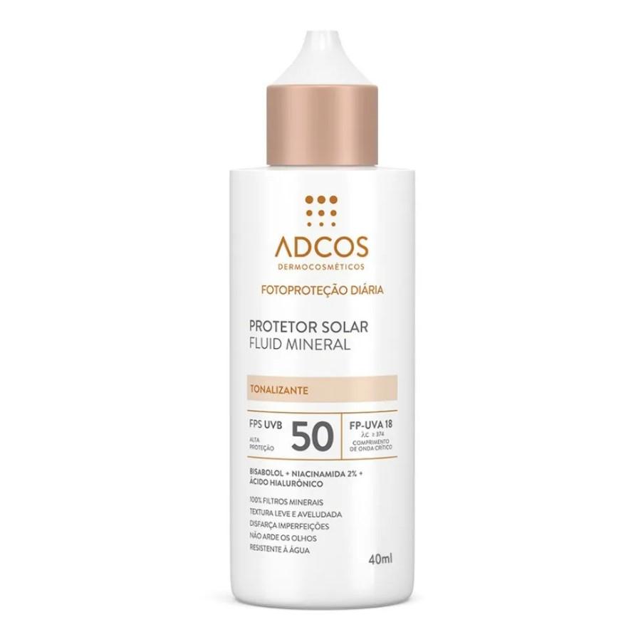 Protetor Solar Facial Adcos Fluid Mineral FPS50 Tonalizante 40ml - 1