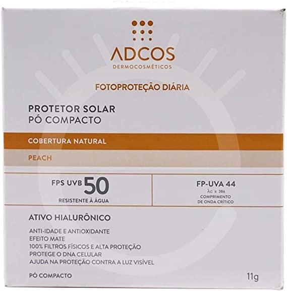 PÓ COMPACTO PROTETOR SOLAR TONALIZANTE ADCOS FPS 50 PEACH COM 11G - 1