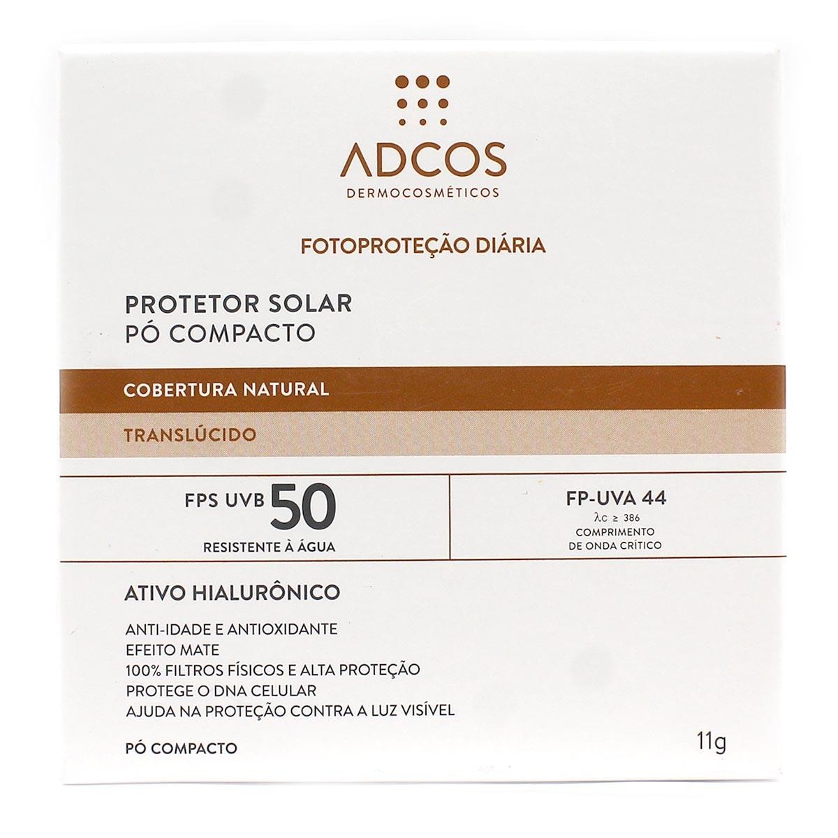 PÓ COMPACTO PROTETOR SOLAR TONALIZANTE ADCOS FPS 50 PEACH COM 11G - 2