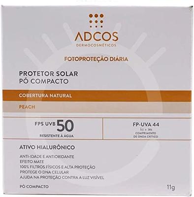 PÓ COMPACTO PROTETOR SOLAR TONALIZANTE ADCOS FPS 50 PEACH COM 11G