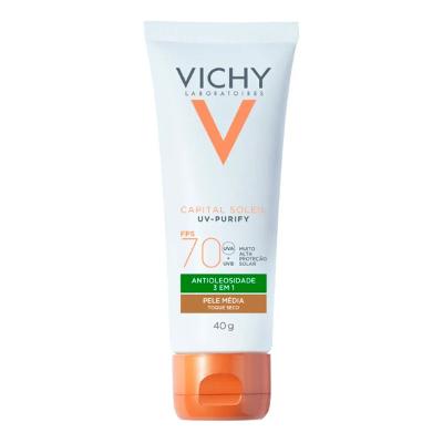 Vichy Idéal Soleil Purify FPS 70 Protetor Solar com Cor Média 40g