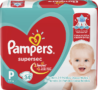 FRALDA PAMPERS SUPERSEC P COM 34 UNIDADES - 2