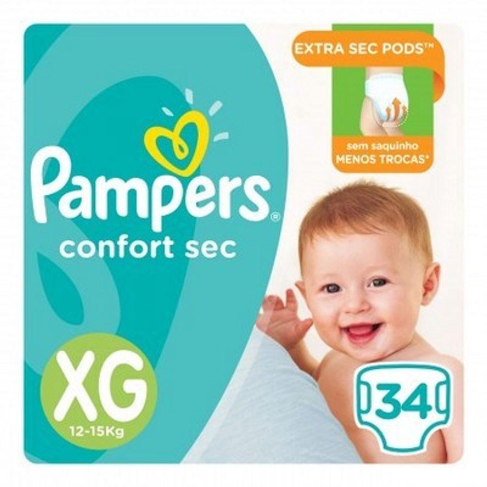 FRALDA PAMPERS CONFORT SEC XG - 34 UNIDADES - 1