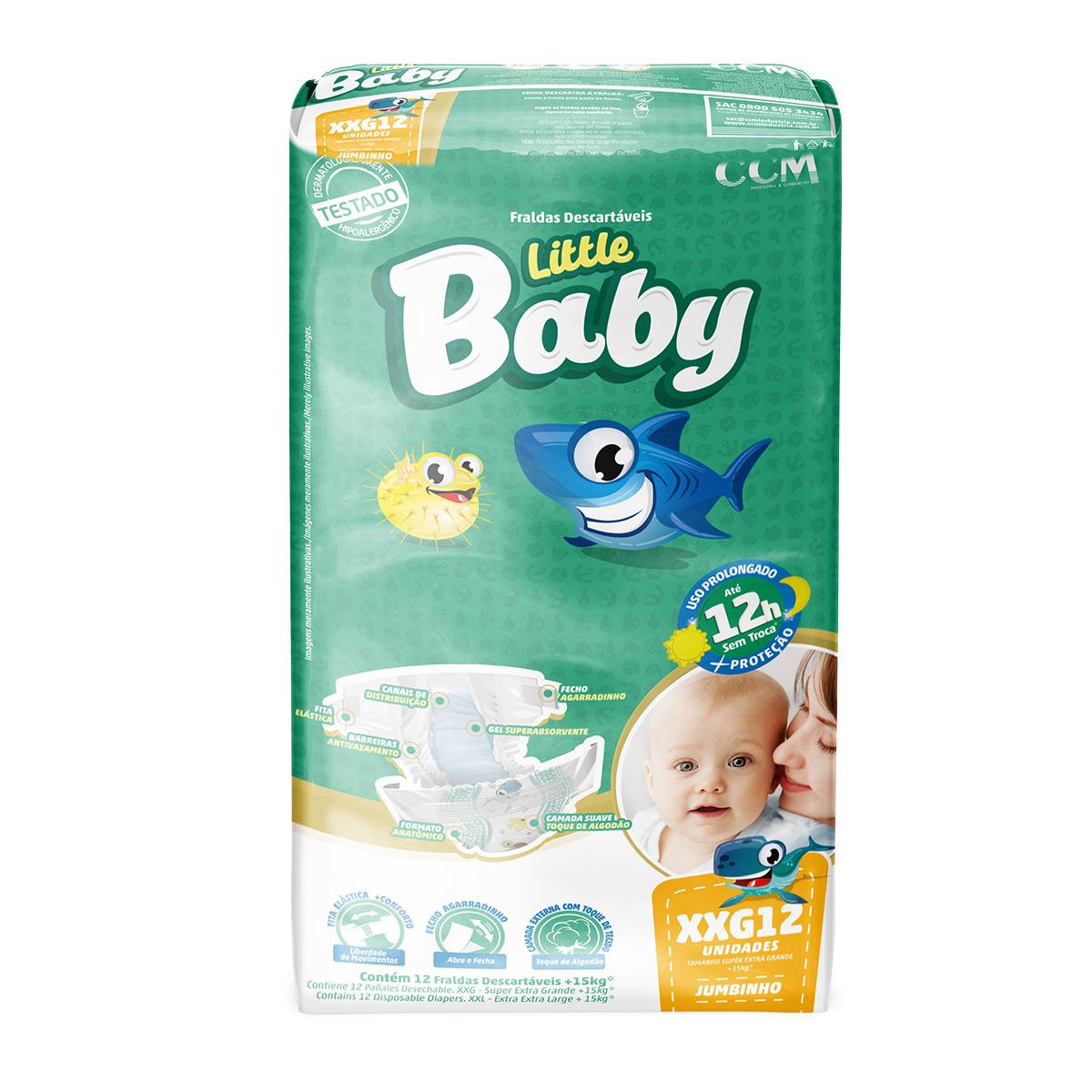 Fralda Descartável Little Baby Jumbinho Xxg Com 12 Unidades - 1