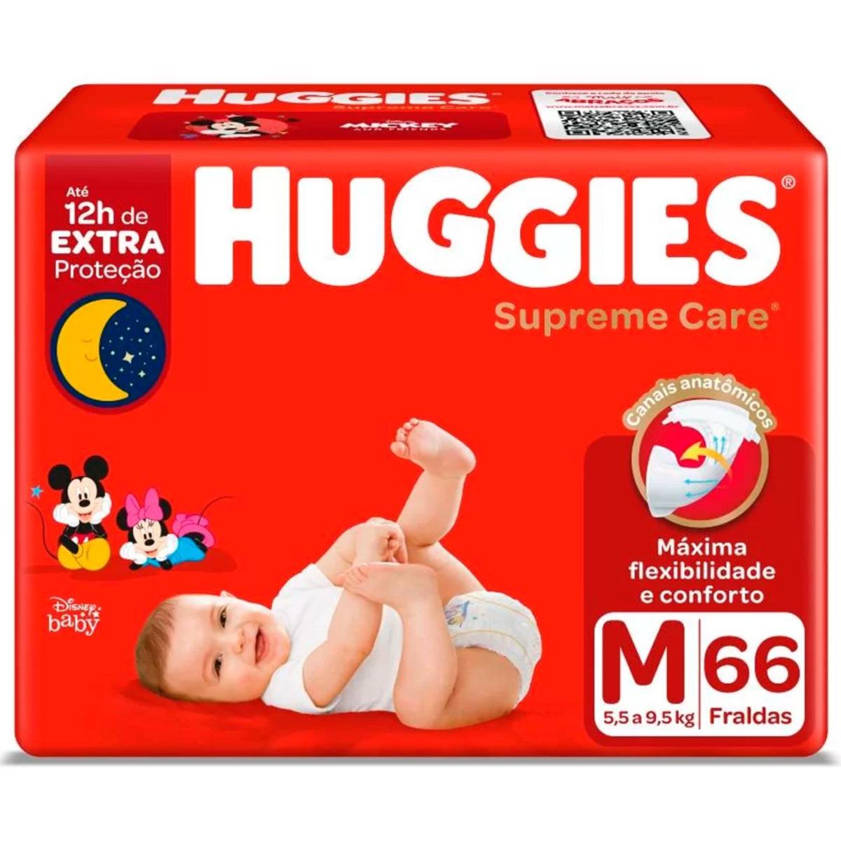 Fraldas Huggies Supreme Care Hiper M Com 66 Unidades - 1