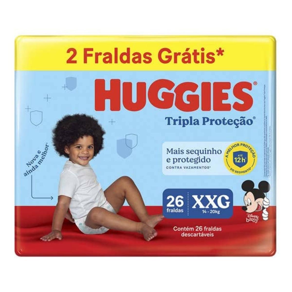 Fraldas Huggies Tripla Proteção Mega XXG Com 26 Unidades 2 Tiras - 1