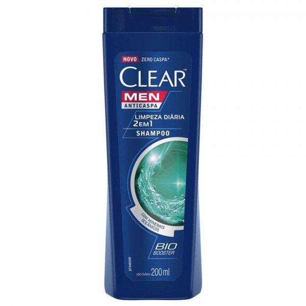 SHAMPOO ANTICASPA CLEAR MEN LIMPEZA DIÁRIA 2 EM 1 200ML - 1
