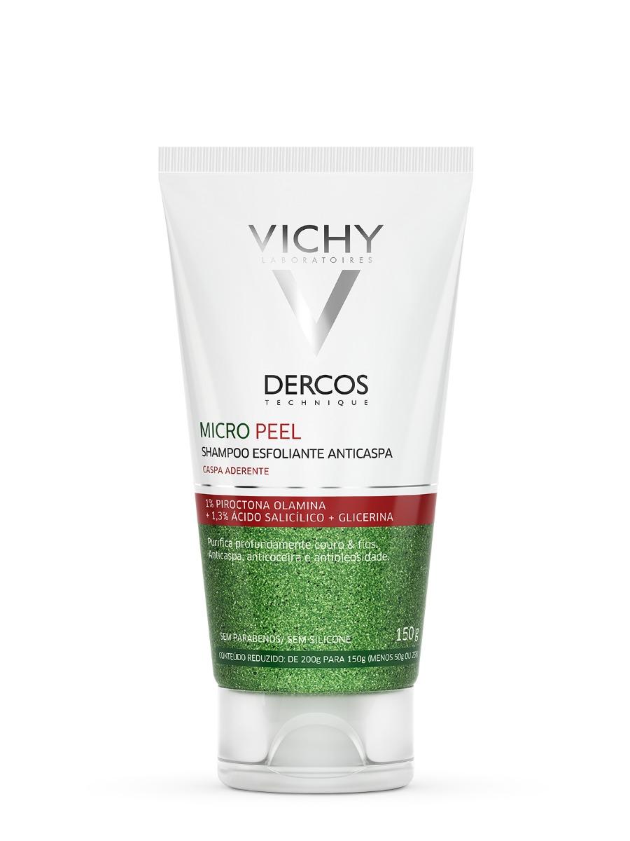 SHAMPOO ESFOLIANTE ANTICASPA COM ÁCIDO SALICÍLICO VICHY DERCOS MICROPEEL 150ml - 2