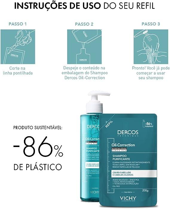Vichy Dercos Oil-Correction Shampoo Purificante Refil 200g - 9