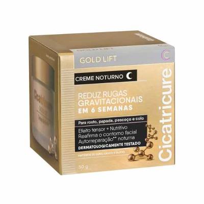 CREME FACIAL ANTIRRUGAS CICATRICURE GOLD LIFT NOTURNO 50G