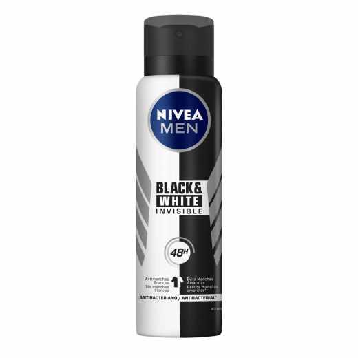 DESODORANTE ANTITRANSPIRANTE AEROSOL NIVEA MEN BLACK&WHITE INVISIBLE MASCULINO 150ML - 2