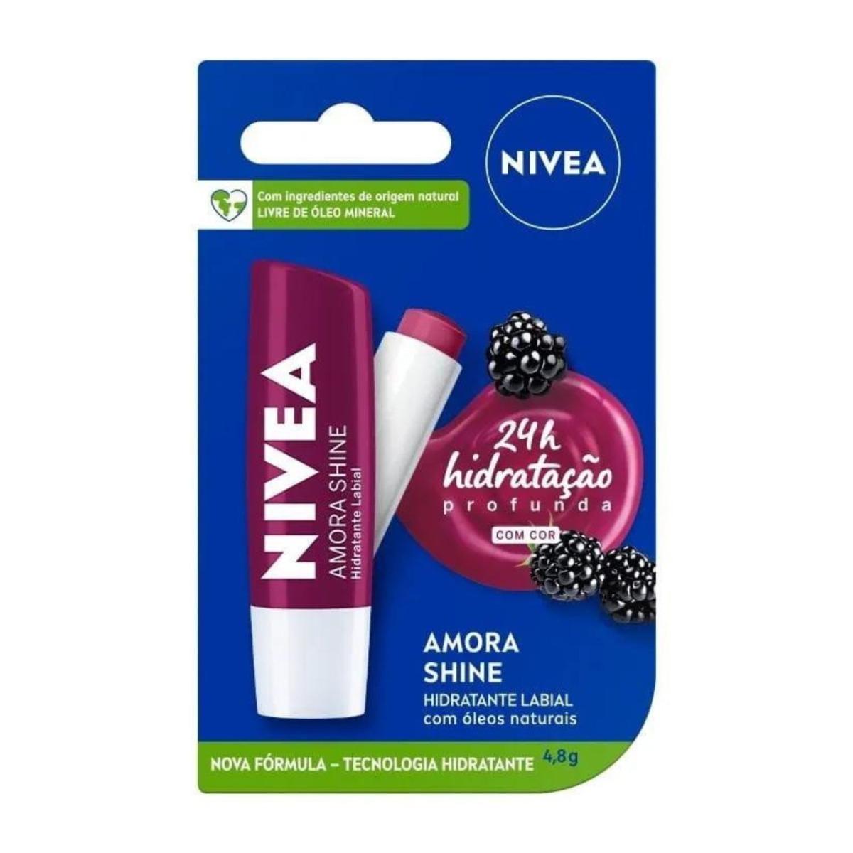 Protetor labial nivea shine amora shine 4,8g - 1