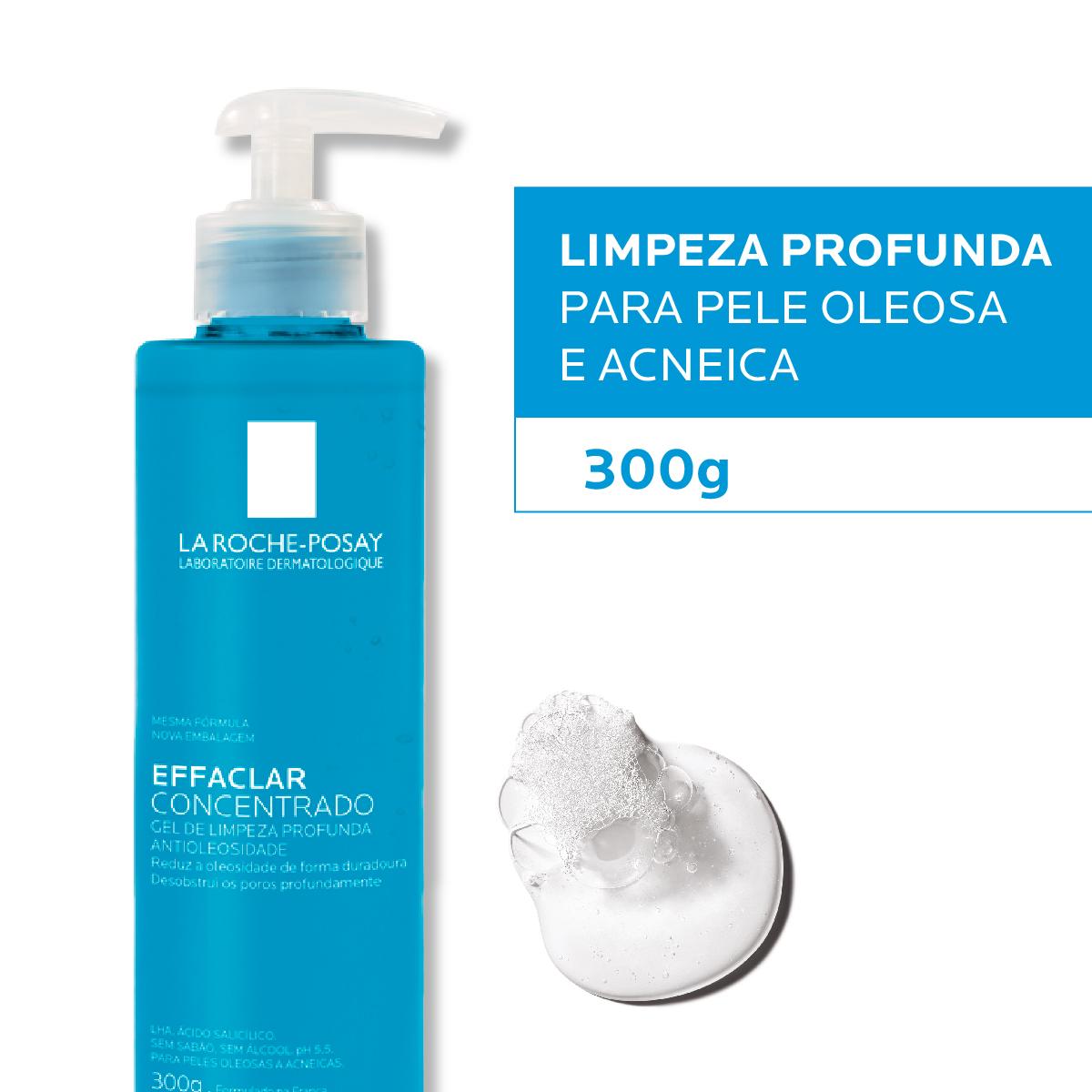 GEL DE LIMPEZA FACIAL CONCENTRADO PARA PELES OLEOSAS OU ACNEICAS LA ROCHE-POSAY EFFACLAR 300G - 1