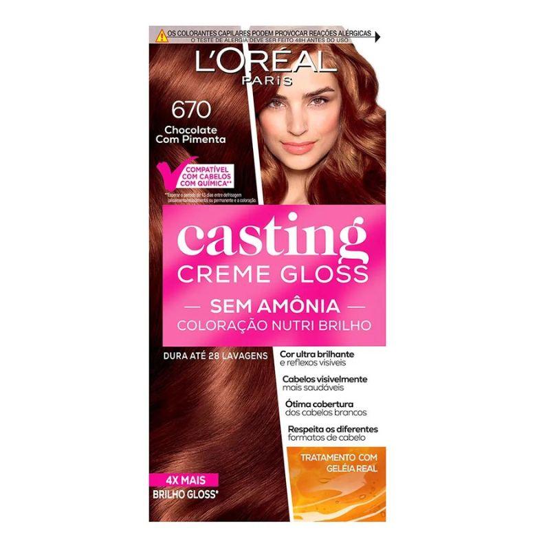 TINTURA SEMI-PERMANENTE CASTING CREME GLOSS 670 CHOCOLATE COM PIMENTA - 1