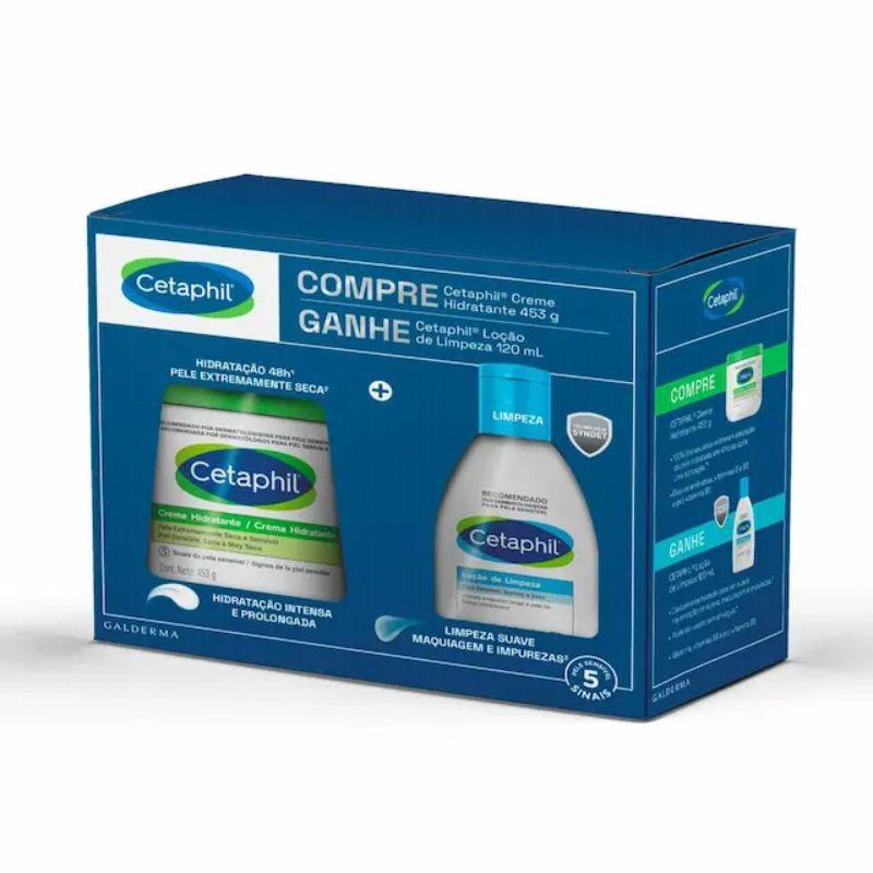 Kit Cetaphil Creme Hidratante 453g + Loção de Limpeza 120ml - 2