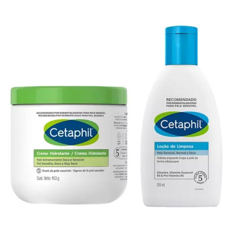 Kit Cetaphil Creme Hidratante 453g + Loção de Limpeza 120ml - 3