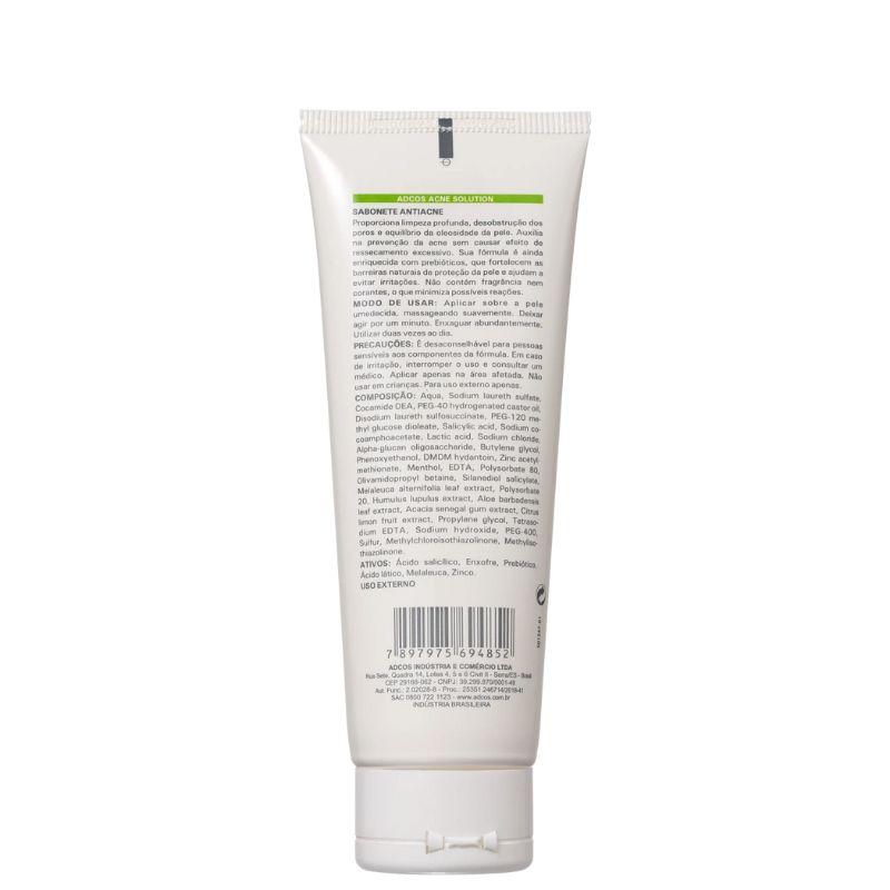 SABONETE LÍQUIDO FACIAL ANTIACNE ADCOS ACNE SOLUTION COM 120ML - 3