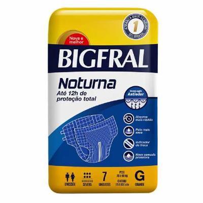 FRALDA GERIÁTRICA BIGFRAL NOTURNA G 7 UNIDADES