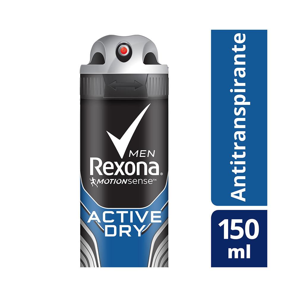 DESODORANTE ANTITRANSPIRANTE AEROSOL REXONA MEN ACTIVE DRY MASCULINO 150ML - 2
