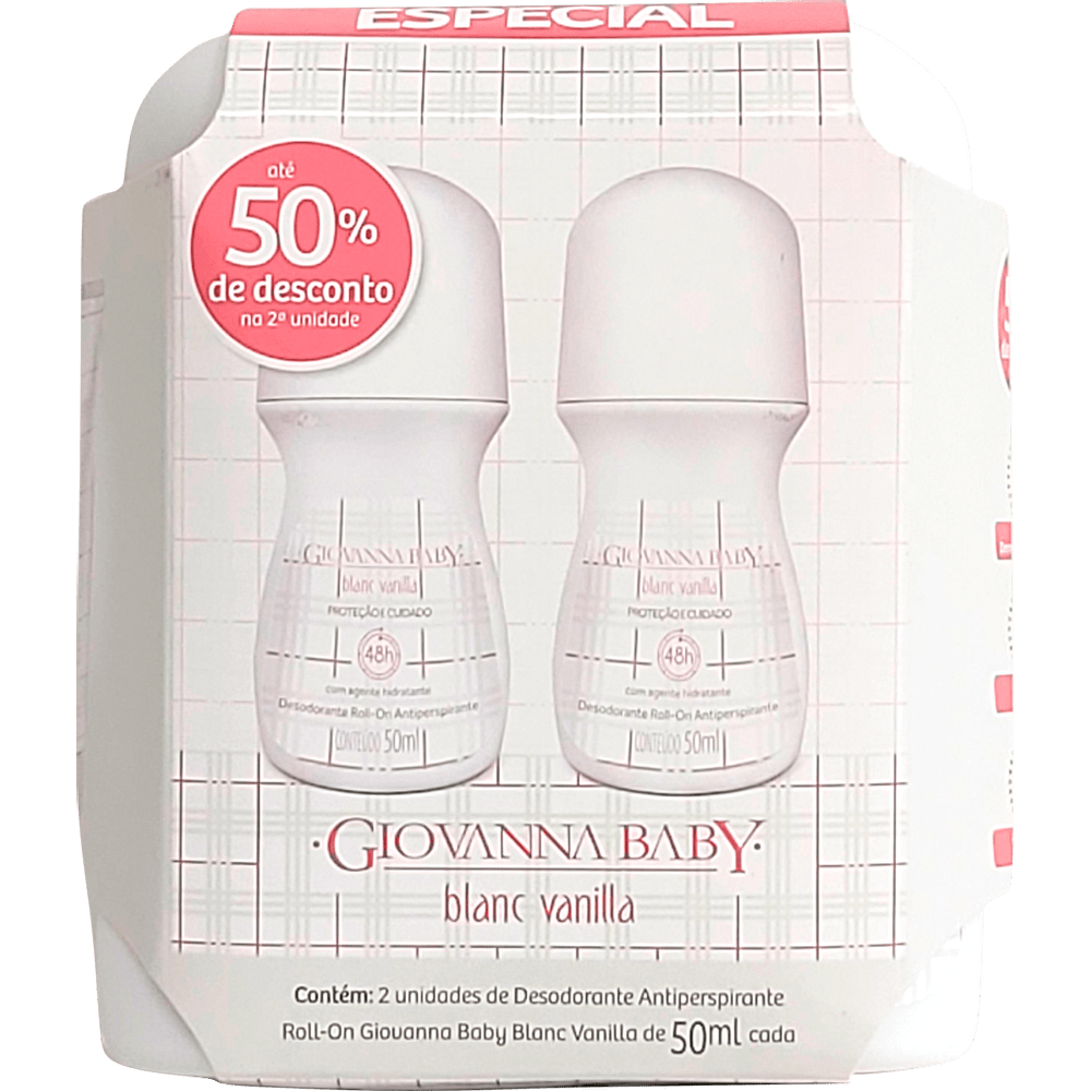 DESODORANTE ROLL-ON GIOVANNA BABY 50ML BLANC VANILLA 2 UNI - 1