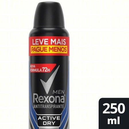 Desodorante Antitranspirante Aerosol Active Dry Rexona Men 250Ml - 2