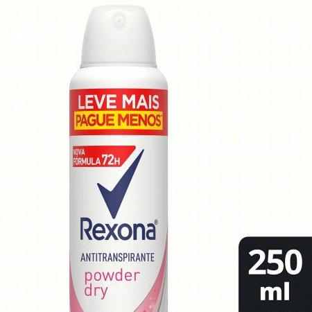 Desodorante Antitranspirante Aerosol Powder Dry Rexona 250Ml - 1