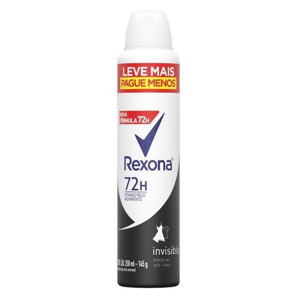 Desodorante Antitranspirante Aerosol Invisible Rexona 250Ml - 1