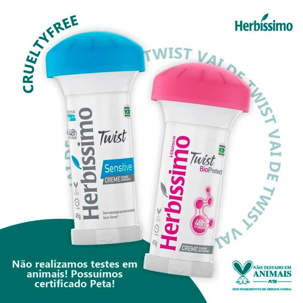 Creme Desodorante Antitranspirante Herbíssimo Twist BioProtect Hibisco 45g - 3