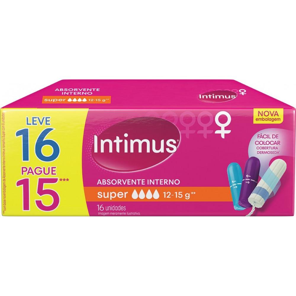 ABSORVENTE INTERNO INTIMUS SUPER 16 UNIDADES LEVE MAIS POR MENOS - 2