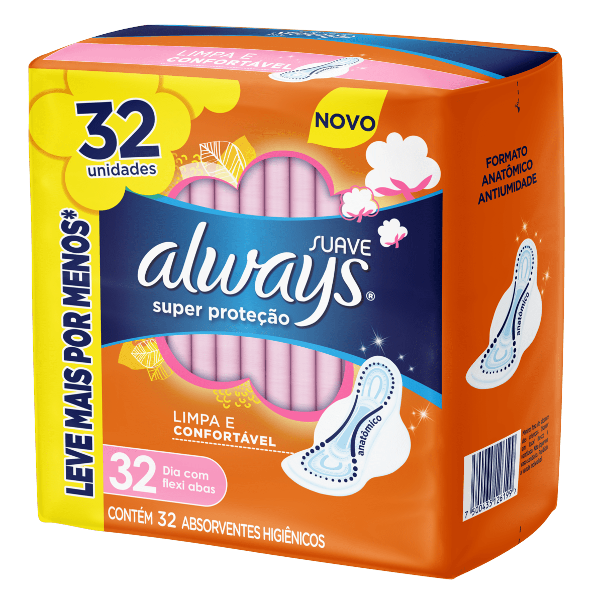 ABSORVENTE ALWAYS SUPER PROTEÇÃO COBERTURA SUAVE COM ABAS 32 UNIDADES LEVE MAIS POR MENOS - 2