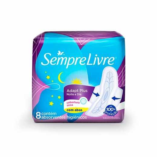 ABSORVENTE SEMPRE LIVRE ADAPT PLUS NOITE E DIA COBERTURA SECA COM ABAS 8 UNIDADES - 2