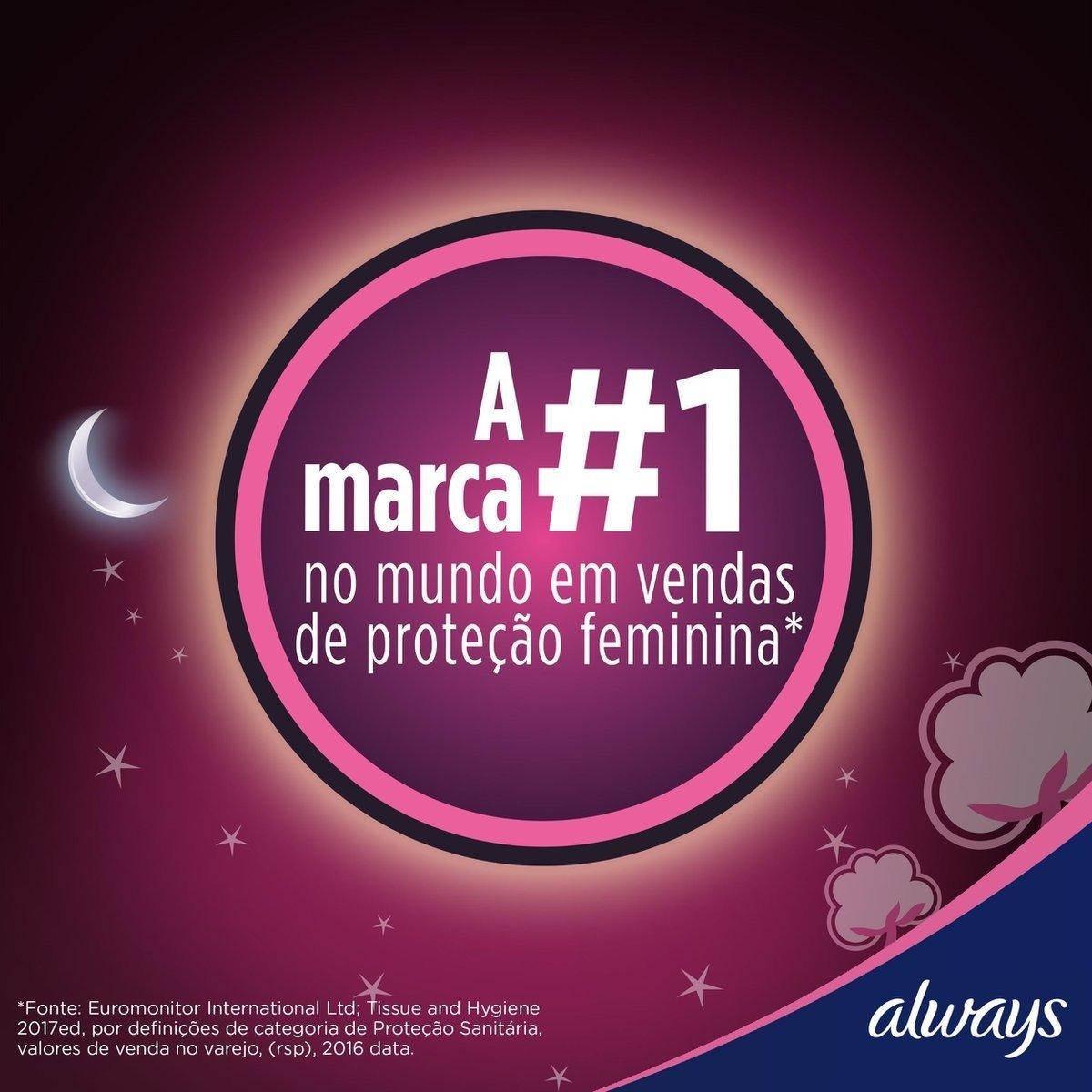 ABSORVENTE ALWAYS NOITES TRANQUILAS SUAVE COM ABAS COM 16 UNIDADES - 2