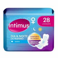 ABSORVENTE INTIMUS DIA & NOITE COBERTURA SUAVE COM ABAS COM 28 UNIDADES - 1