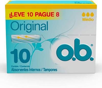 ABSORVENTE O.B. ORIGINAL MÉDIO LEVE 10 PAGUE 8