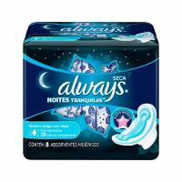 ABSORVENTE ALWAYS NOITES TRANQUILAS COBERTURA SECA COM ABAS 8 UNIDADES - 2