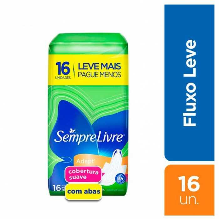 ABSORVENTE SEMPRE LIVRE ADAPT COBERTURA SUAVE COM ABAS 16 UNIDADES LEVE MAIS PAGUE MENOS - 2