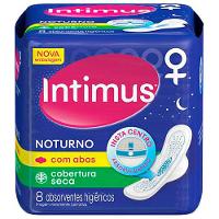 ABSORVENTE INTIMUS GEL NOTURNO COBERTURA SECA COM ABAS 8 UNIDADES - 1