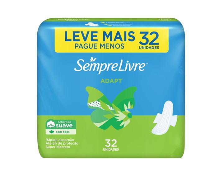 ABSORVENTE SEMPRE LIVRE SUAVE COM ABAS COM 32 UNIDADES - 1
