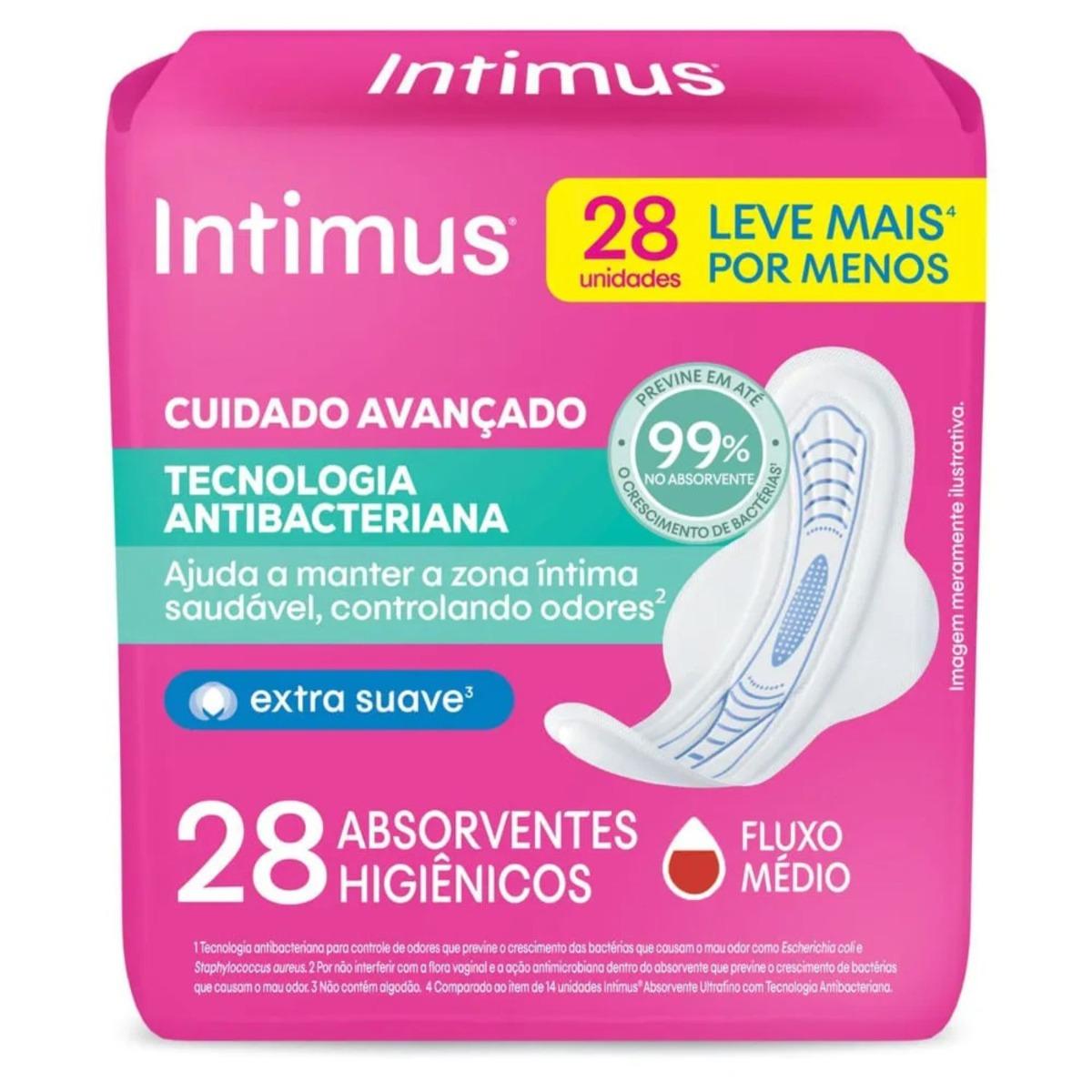 Absorvente Intimus Antibacteriano Ultrafino Com Abas 28 Unidades - 1
