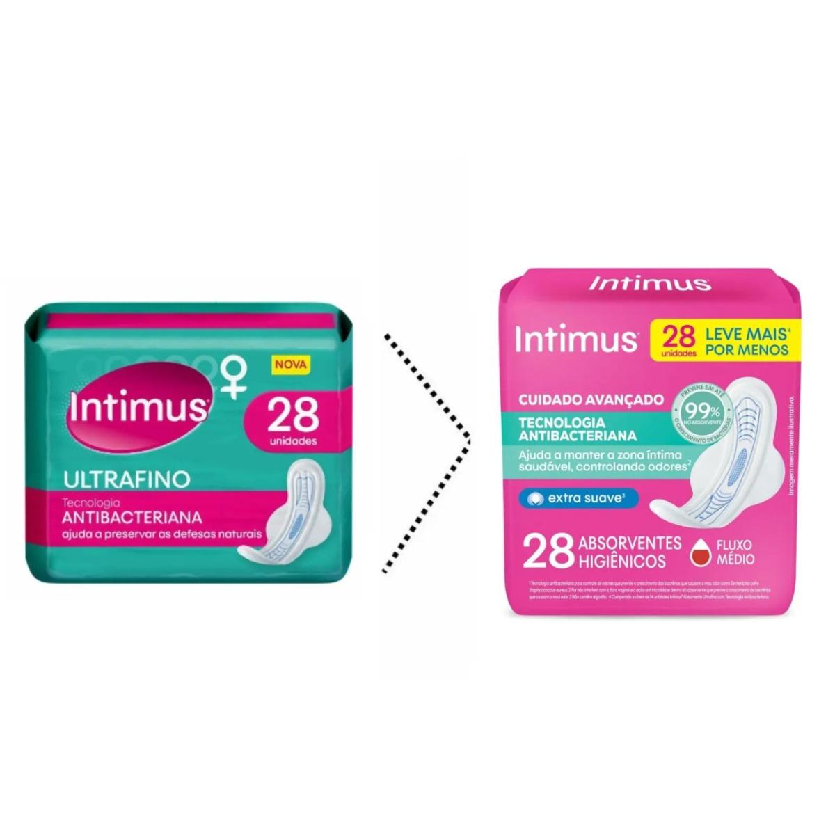 Absorvente Intimus Antibacteriano Ultrafino Com Abas 28 Unidades - 2