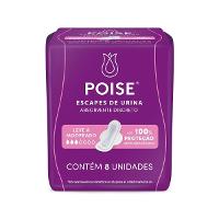 Absorvente Poise Com Abas Proteção Leve/Moderado Com 8 Unidades Discreto - 1