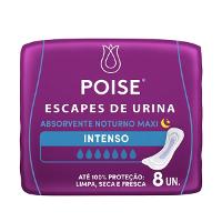 Absorvente Poise Sem Abas Noturno Intenso Com 8 Unidades - 1