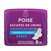 Absorvente Poise Com Abas Noturno Fluxo Moderado/Intenso Com 8 Unidades - 1