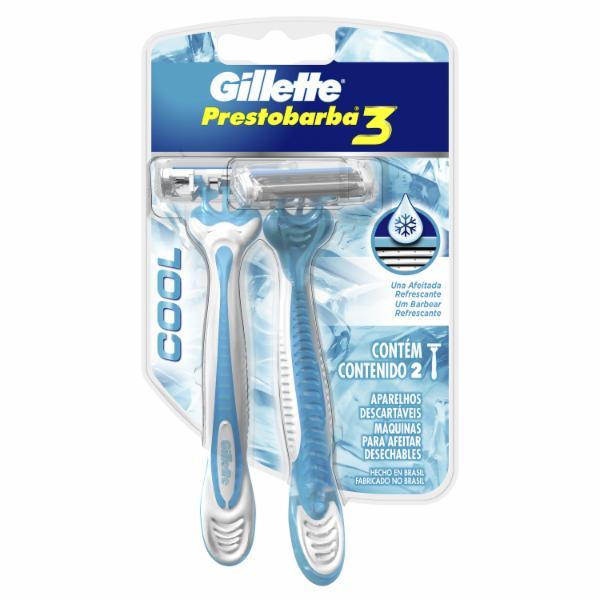 APARELHO DE BARBEAR DESCARTÁVEL GILLETTE PRESTOBARBA 3 COOL - 2 UNIDADES - 1