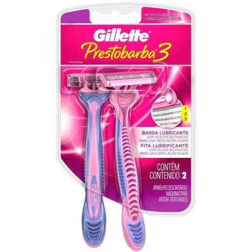 APARELHO DE DEPILAÇÃO GILLETTE PRESTOBARBA 3 FEMININO - 2 UNIDADES - 1