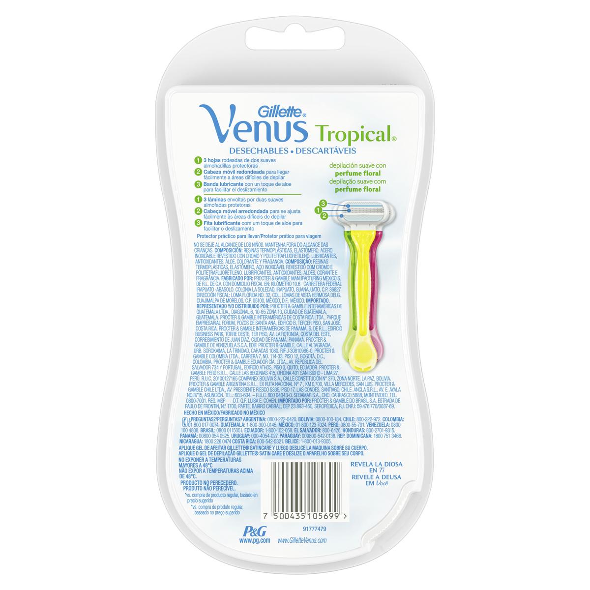 APARELHO DE DEPILAÇÃO GILLETTE VENUS TROPICAL 3 UNIDADES - 2