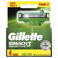CARGA PARA APARELHO DE BARBEAR GILLETTE MACH3 SENSITIVE 4 UNIDADES - 1