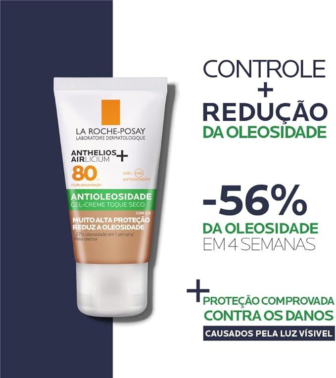 Protetor Solar com La Roche-Posay Anthelios Airlicium FPS80 Cor 3.0 40g - 3