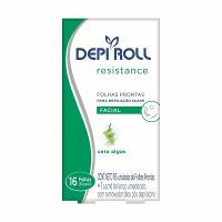 Cera Depilatória Facial Depi Roll Resistance Algas com 16 folhas prontas + 1 sachê pós-depilatório - 1